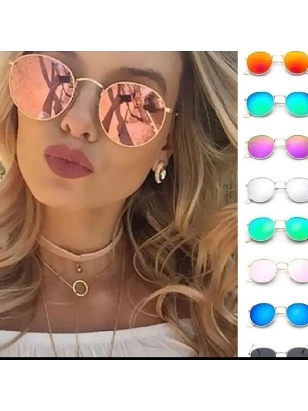 𝅺pink and Gold Vintage Sunglasses